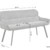 Sitzbank RICO schwarz grau Stoff Metall B/H/T: ca. 140x90x62 cm Sitzbank RICO schwarz grau Stoff Metall B/H/T: ca. 140x90x62 cm – Bild 4