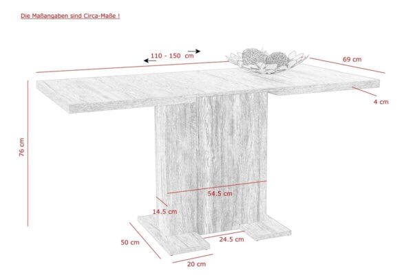Esstisch Britt Beton weiß B/H/T: ca. 150x76x69 cm – Bild 3