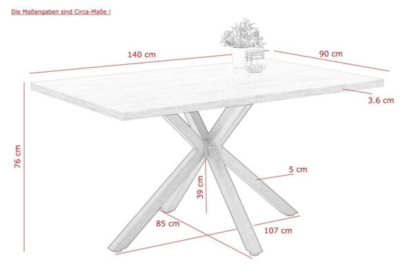 Essgruppe Cleo II Beton anthrazit B/H/T: ca. 140x76x90 cm Essgruppe Cleo II Beton anthrazit B/H/T: ca. 140x76x90 cm – Bild 2
