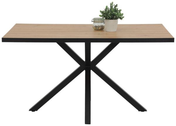Essgruppe Inn Eiche schwarz anthrazit Holzwerkstoff B/H/T: ca. 140x76x90 cm – Bild 3