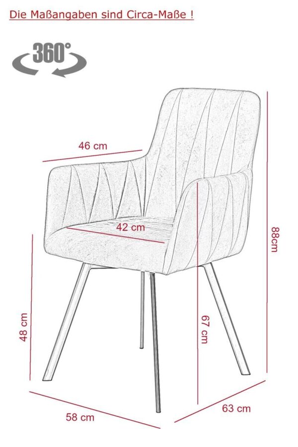 Essgruppe Karina Eiche anthrazit Microfaser B/H/T: ca. 200x76x90 cm – Bild 2