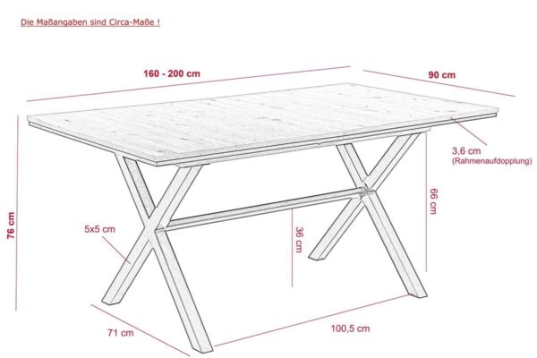 Essgruppe Karina Eiche anthrazit Microfaser B/H/T: ca. 200x76x90 cm – Bild 4