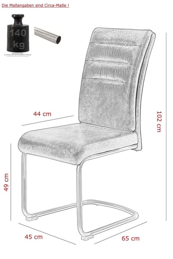 Essgruppe Paula III schlamm Microfaser B/H/T: ca. 220x76x90 cm – Bild 2