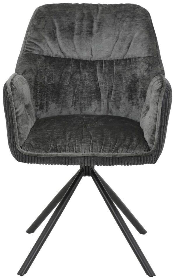 Sessel Amira anthrazit Metall Samt B/H/T: ca. 56x89x61 cm – Bild 3