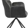 Sessel Amira anthrazit Metall Samt B/H/T: ca. 56x89x61 cm – Bild 4