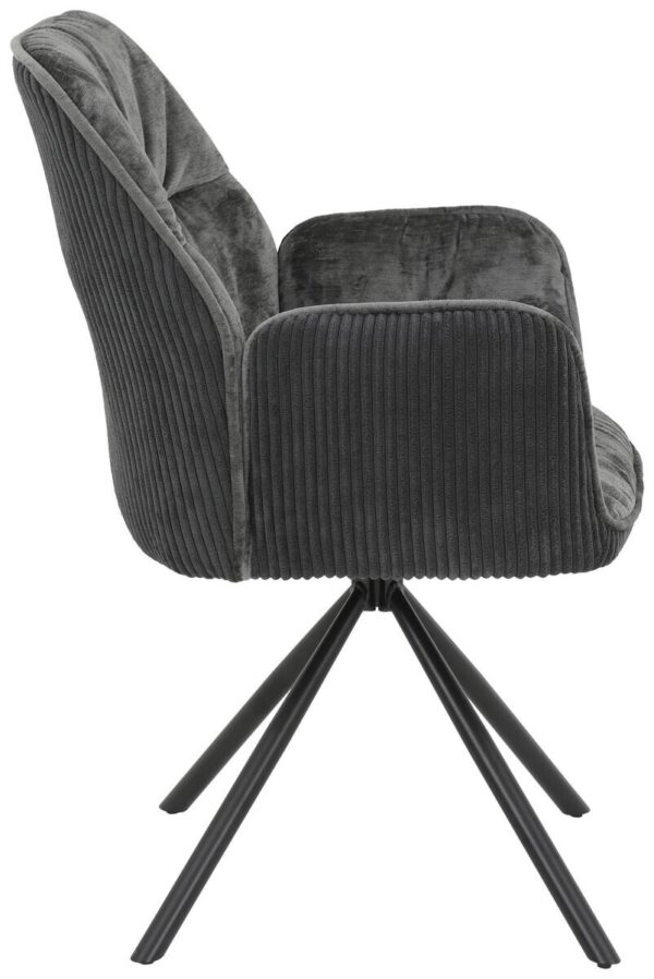 Sessel Amira anthrazit Metall Samt B/H/T: ca. 56x89x61 cm – Bild 4