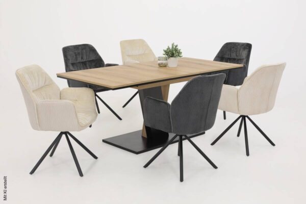 Sessel Amira anthrazit Metall Samt B/H/T: ca. 56x89x61 cm – Bild 5