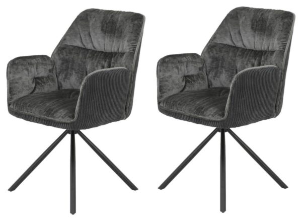 Sessel Amira, 2er-Set anthrazit B/H/T: ca. 56x89x61 cm Sessel Amira, 2er-Set anthrazit B/H/T: ca. 56x89x61 cm – Bild 3