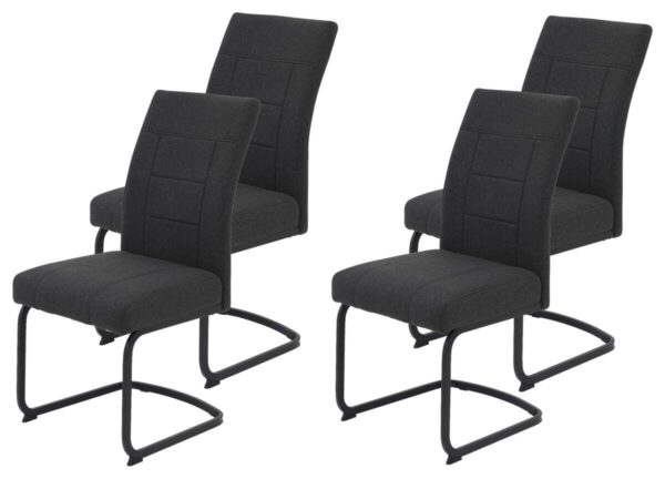 Schwingstuhl Brindisi, 4er-Set anthrazit Webstoff B/H/T: ca. 48x98,5x67 cm – Bild 3