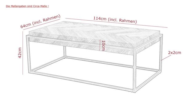 Couchtisch Carlos grau B/H/T: ca. 114x42x64 cm – Bild 2
