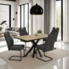 Tisch Cleo I Eiche schwarz Holzwerkstoff Metall B/H/T: ca. 140x76x90 cm – Bild 3