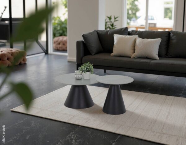 Couchtisch Dustin Marmoroptik grau B/H: ca. 70x46 cm – Bild 3