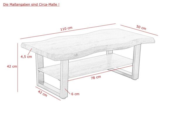 Couchtisch Gabriel grau B/H/T: ca. 110x42x60 cm – Bild 2