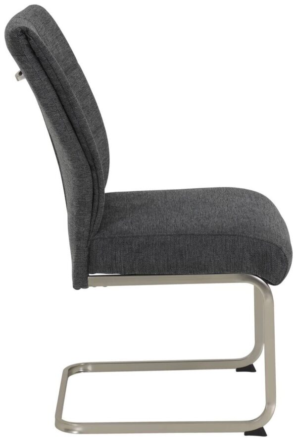 Schwingstuhl Ines, 2er-Set anthrazit Edelstahloptik Metall Microfaser Webstoff B/H/T: ca. 50x99x66 cm – Bild 4