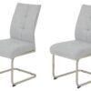 Schwingstuhl Ines, 2er-Set grau Edelstahloptik Metall Microfaser B/H/T: ca. 50x99x66 cm Schwingstuhl Ines, 2er-Set grau Edelstahloptik Metall Microfaser B/H/T: ca. 50x99x66 cm – Bild 2