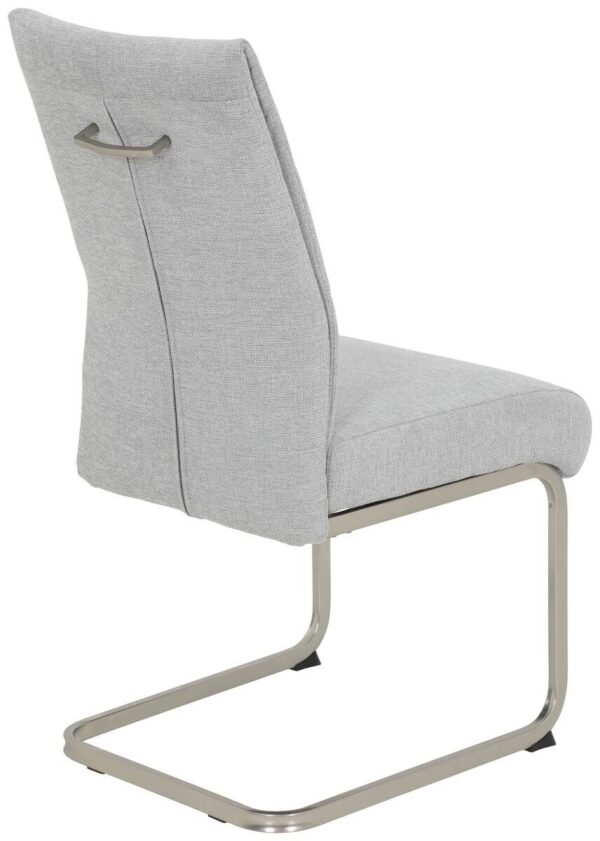 Schwingstuhl Ines, 4er-Set grau Metall Microfaser Webstoff B/H/T: ca. 50x99x66 cm – Bild 2