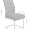 Schwingstuhl Ines, 4er-Set grau Metall Microfaser Webstoff B/H/T: ca. 50x99x66 cm – Bild 3