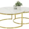 Couchtisch Joel Marmoroptik weiß gold H/D: ca. 41x80 cm Couchtisch Joel Marmoroptik weiß gold H/D: ca. 41x80 cm – Bild 4