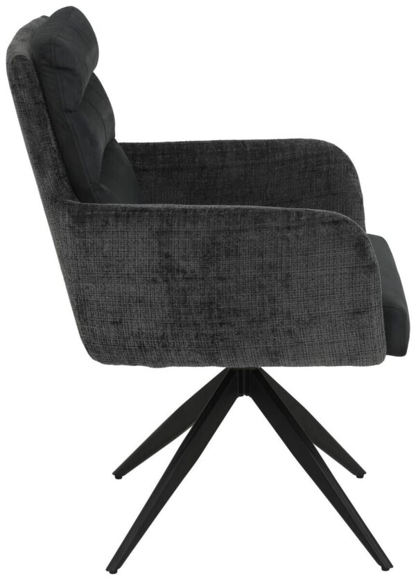Armlehnstuhl Leandra, 2er-Set anthrazit Microfaser Webstoff B/H/T: ca. 63x92x69 cm – Bild 5