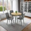 Stuhl Leipzig, 4er-Set anthrazit Microfaser B/H/T: ca. 44x92x54 cm – Bild 2