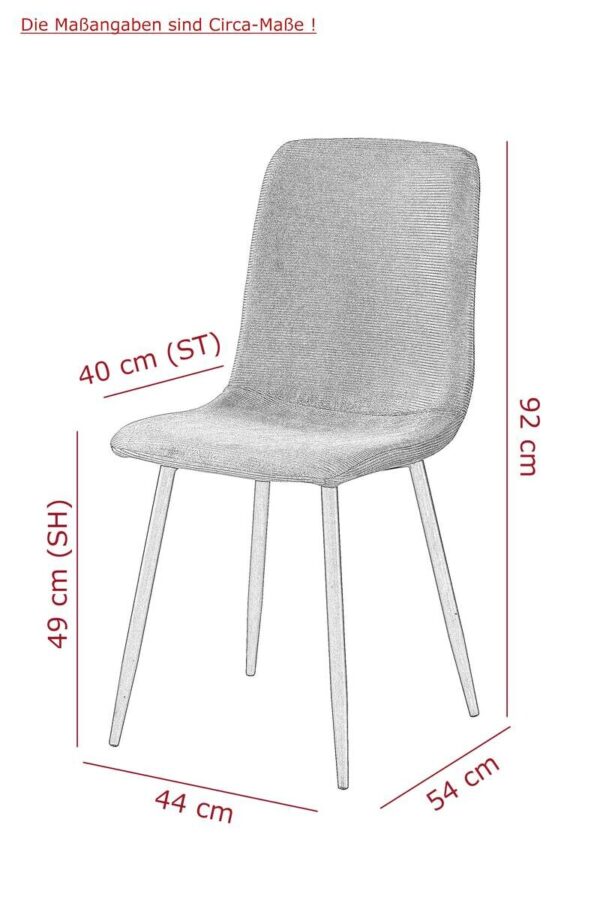 Stuhl Leipzig, 4er-Set anthrazit Microfaser B/H/T: ca. 44x92x54 cm – Bild 3