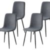 Stuhl Leipzig, 4er-Set anthrazit Microfaser B/H/T: ca. 44x92x54 cm – Bild 4