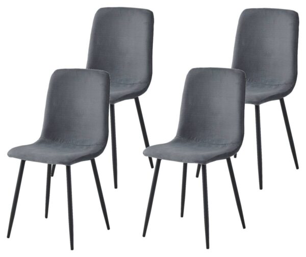 Stuhl Leipzig, 4er-Set anthrazit Microfaser B/H/T: ca. 44x92x54 cm – Bild 4