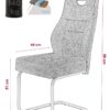 Schwingstuhl Linda II, 2er-Set anthrazit Metall Microfaser B/H/T: ca. 44x97x65 cm – Bild 3