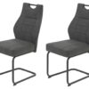 Schwingstuhl Linda II, 2er-Set anthrazit Metall Microfaser B/H/T: ca. 44x97x65 cm – Bild 4
