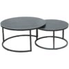 Couchtisch Luis II grau Marmoroptik schwarz H/D: ca. 41x80 cm – Bild 2