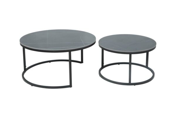 Couchtisch Luis II grau Marmoroptik schwarz H/D: ca. 41x80 cm – Bild 5