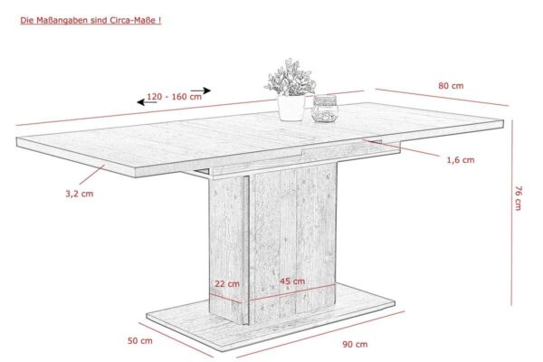 Essgruppe Luise II grau Microfaser B/H/T: ca. 160x76x80 cm – Bild 2