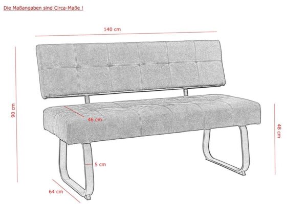 Essgruppe Luise II grau Microfaser B/H/T: ca. 160x76x80 cm – Bild 4