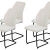 Schwingstuhl Oslo, 4er-Set beige Microfaser B/H/T: ca. 45x92x60 cm – Bild 2