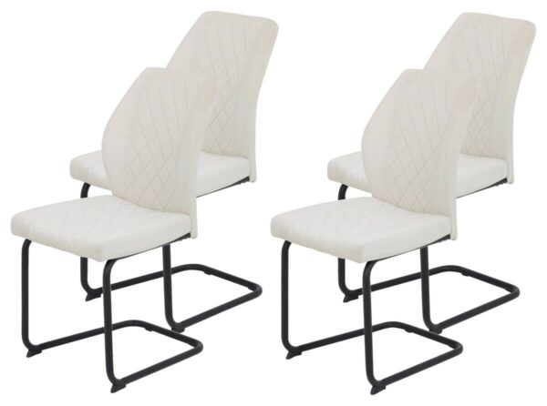 Schwingstuhl Oslo, 4er-Set beige Microfaser B/H/T: ca. 45x92x60 cm – Bild 2