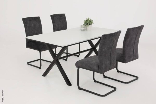 Schwingstuhl Rachel I, 2er-Set anthrazit Microfaser B/H/T: ca. 46x96x60 cm – Bild 2