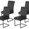 Schwingstuhl Rachel I, 4er-Set anthrazit Microfaser B/H/T: ca. 46x96x60 cm – Bild 3