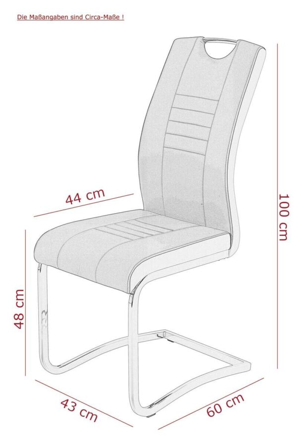 Schwingstuhl Riga, 2er-Set hellgrau Webstoff B/H/T: ca. 44x100x60 cm – Bild 2