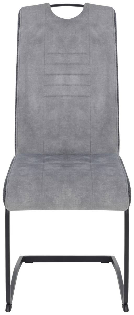 Schwingstuhl Riga, 2er-Set hellgrau Webstoff B/H/T: ca. 44x100x60 cm – Bild 3