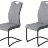 Schwingstuhl Riga, 2er-Set hellgrau Webstoff B/H/T: ca. 44x100x60 cm – Bild 5