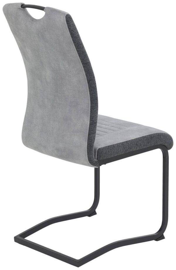 Schwingstuhl Riga, 4er-Set hellgrau Webstoff B/H/T: ca. 44x100x60 cm – Bild 4
