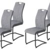 Schwingstuhl Riga, 4er-Set hellgrau Webstoff B/H/T: ca. 44x100x60 cm – Bild 5