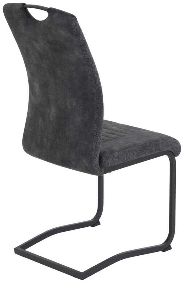Schwingstuhl Riga, 4er-Set anthrazit Webstoff B/H/T: ca. 44x100x60 cm – Bild 3