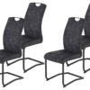 Schwingstuhl Riga, 4er-Set anthrazit Webstoff B/H/T: ca. 44x100x60 cm – Bild 5