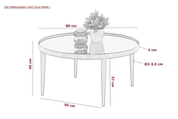Couchtisch Ronda schwarz H/D: ca. 40x80 cm – Bild 2