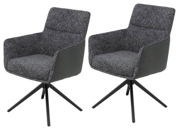 Sessel Udine, 2er-Set anthrazit Webstoff Microfaser B/H/T: ca. 62x90,5x66 cm Sessel Udine, 2er-Set anthrazit Webstoff Microfaser B/H/T: ca. 62x90,5x66 cm – Bild 3