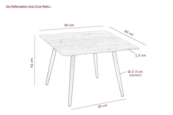 Couchtisch Zürich grau B/H/T: ca. 60x42x60 cm – Bild 3