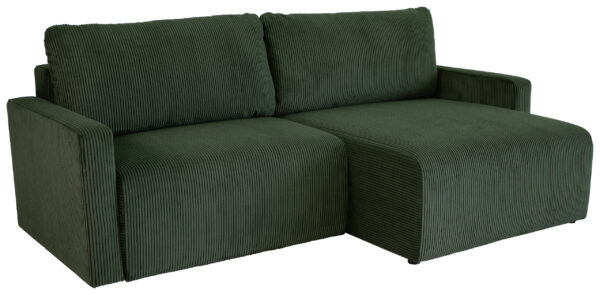 Ecksofa mit Bettfunktion und Bettkasten grün Microfaser B/H/T: ca. 227x92x146 cm – Bild 3