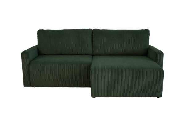 Ecksofa mit Bettfunktion und Bettkasten grün Microfaser B/H/T: ca. 227x92x146 cm – Bild 5