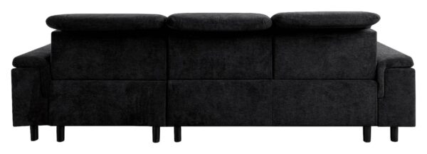 Ecksofa mit Bettfunktion und Bettkasten schwarz Microfaser B/H/T: ca. 270x104x170 cm – Bild 2